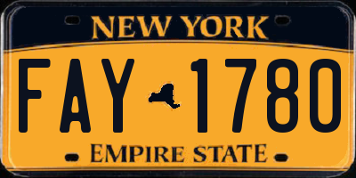 NY license plate FAY1780