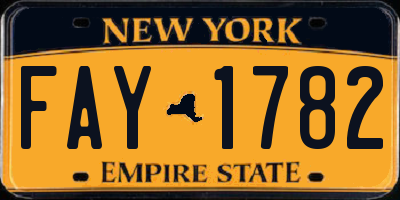 NY license plate FAY1782