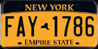 NY license plate FAY1786