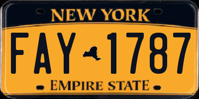 NY license plate FAY1787