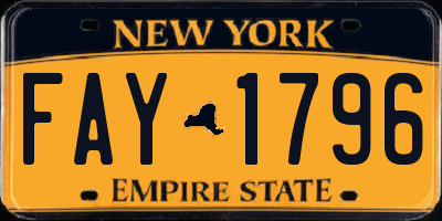 NY license plate FAY1796