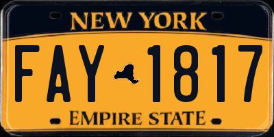 NY license plate FAY1817