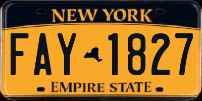 NY license plate FAY1827