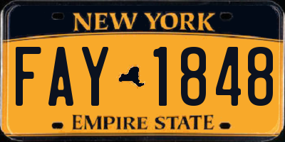 NY license plate FAY1848