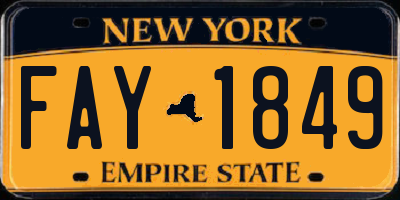 NY license plate FAY1849
