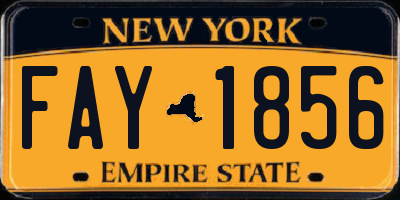 NY license plate FAY1856