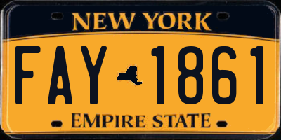 NY license plate FAY1861