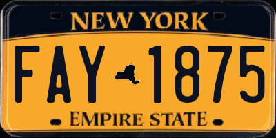 NY license plate FAY1875