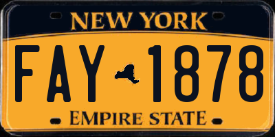 NY license plate FAY1878