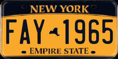 NY license plate FAY1965