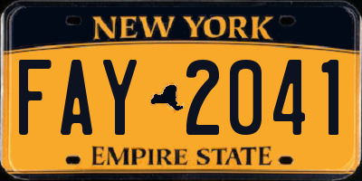 NY license plate FAY2041
