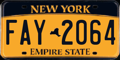 NY license plate FAY2064