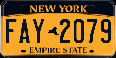 NY license plate FAY2079