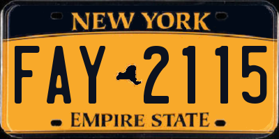NY license plate FAY2115