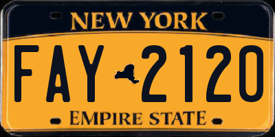NY license plate FAY2120