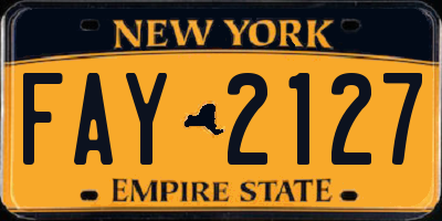 NY license plate FAY2127