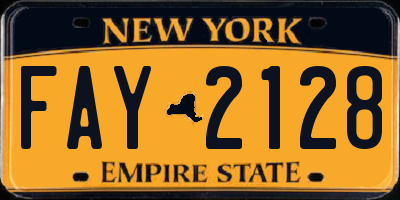 NY license plate FAY2128
