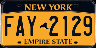 NY license plate FAY2129