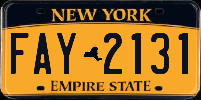 NY license plate FAY2131
