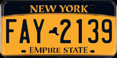 NY license plate FAY2139