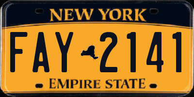 NY license plate FAY2141