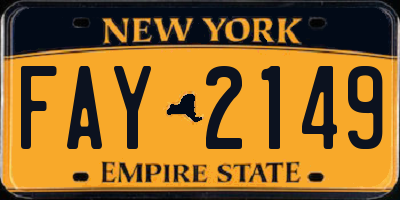 NY license plate FAY2149