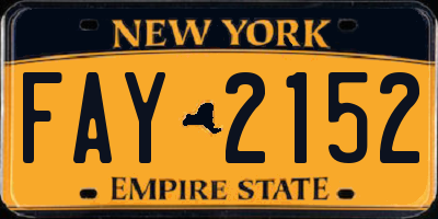 NY license plate FAY2152