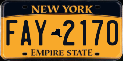 NY license plate FAY2170