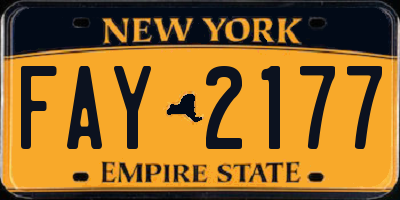 NY license plate FAY2177