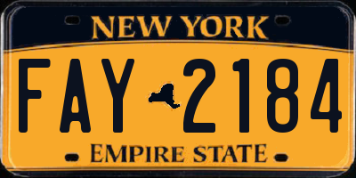 NY license plate FAY2184