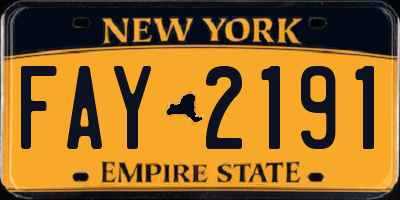 NY license plate FAY2191