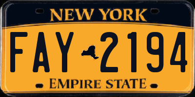 NY license plate FAY2194
