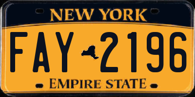 NY license plate FAY2196