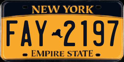 NY license plate FAY2197