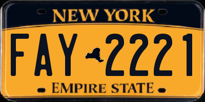 NY license plate FAY2221