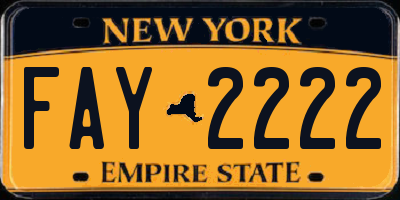 NY license plate FAY2222