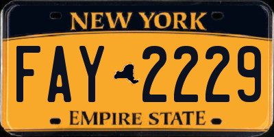 NY license plate FAY2229