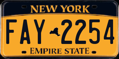 NY license plate FAY2254