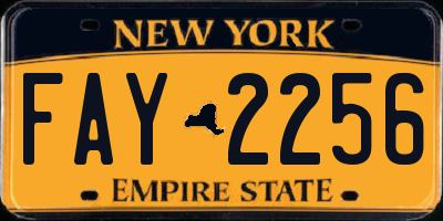 NY license plate FAY2256