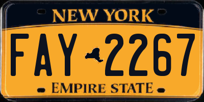 NY license plate FAY2267