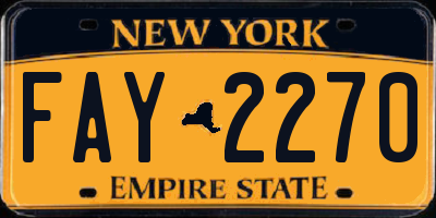 NY license plate FAY2270