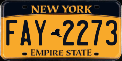 NY license plate FAY2273