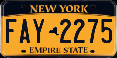 NY license plate FAY2275