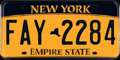 NY license plate FAY2284