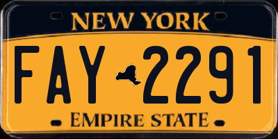 NY license plate FAY2291