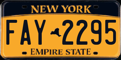 NY license plate FAY2295