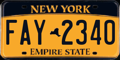 NY license plate FAY2340