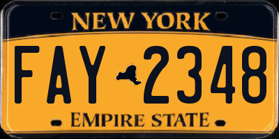 NY license plate FAY2348