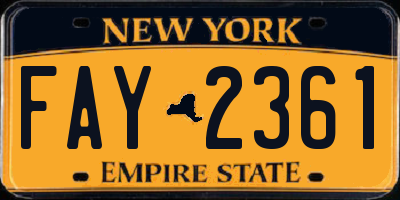 NY license plate FAY2361