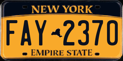NY license plate FAY2370